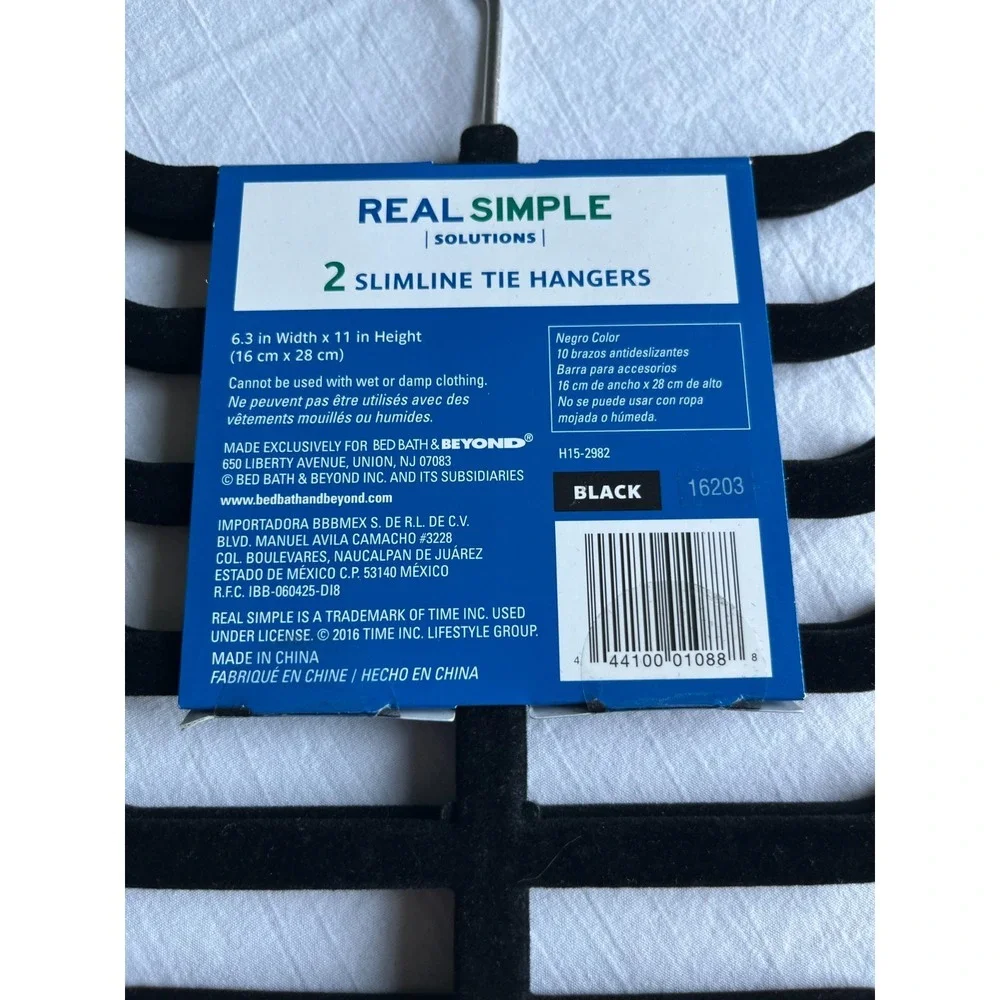 Real Simple Solutions Slim Line Tie Hangers 2-Pack Space Saving Closet Organizer